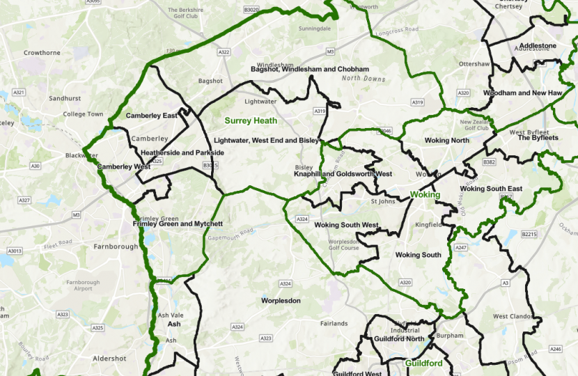 New Boundaries Proposed For Surrey County Council Divisions Surrey Heath